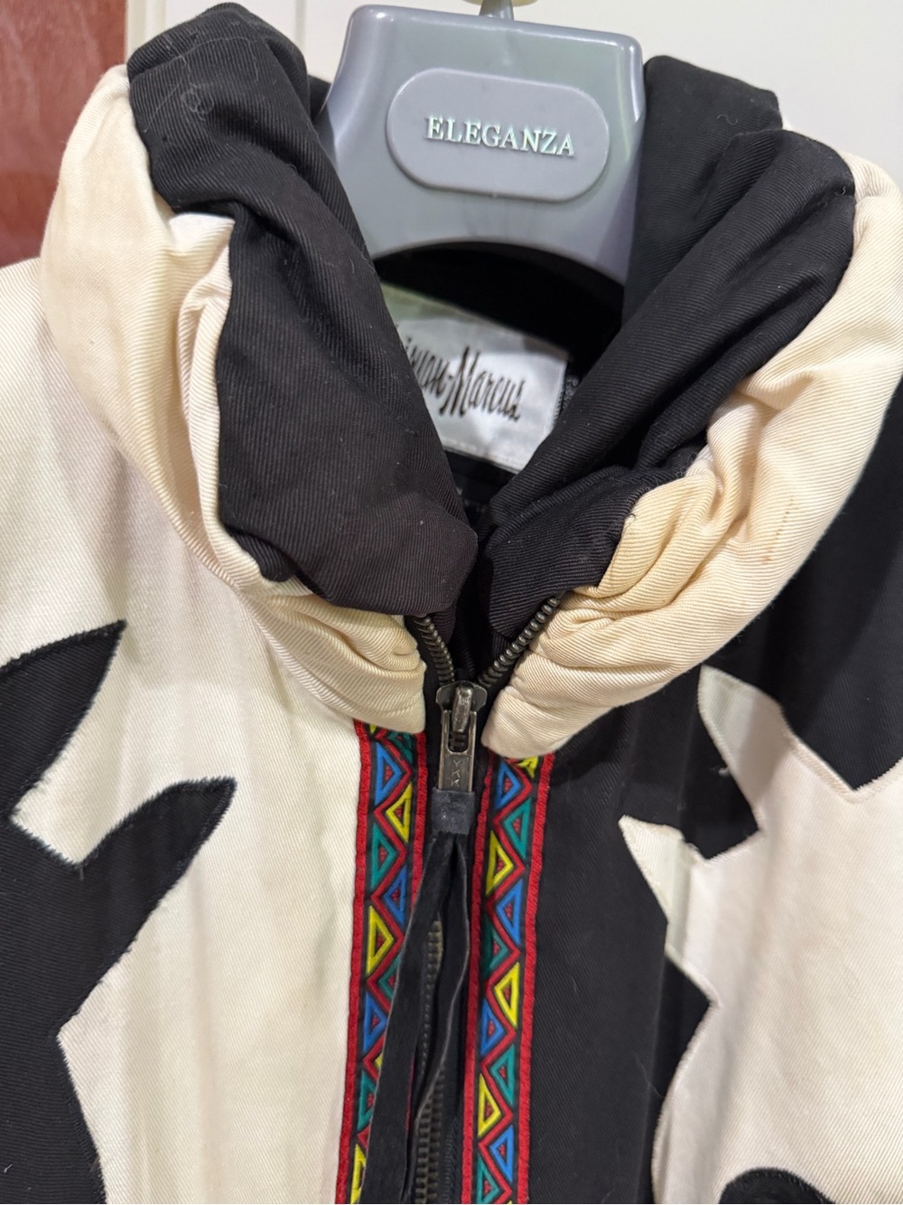 Vintage Rare Collectible Neiman Marcus Puffer Coat Horses Equestrian Southwester - Picture 4 of 16